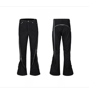 Pantaloni Unisex a Zampa d'Elefante TT in Denim con Cerniera, Traspiranti e Impermeabili per la Stagione Primaverile, Stile Hip Hop - Product Image 5
