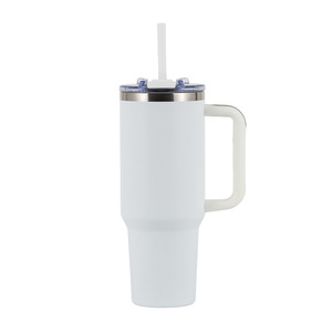 40oz Custom Logo Engraved Stainless Steel Insulated Tumbler <b>with</b> Handle & <b>Straw</b> Lid - Product Image 6