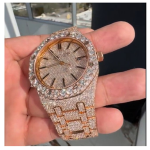 Bán Buôn Sang Trọng Tự Động Cơ Khí Người Đàn Ông Của Phụ Nữ Của Đá Moissanite Đồng Hồ VVS D Colour Sapphire Glass Quay Số Không Thấm Nước Diver Quay Số - Product Image 1