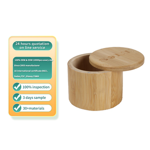 Scatola porta <span class=keywords><strong>spezie</strong></span> in legno all'ingrosso con coperchio girevole, organizer per condimenti da cucina - Product Image 1