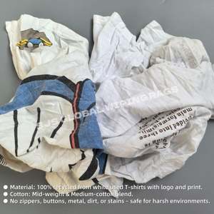 Trapos de Algodón Económicos, Trapos de Camiseta Blancos Impresos, Solución Económica para Limpieza en Grandes Espacios Laborales - Product Image 4