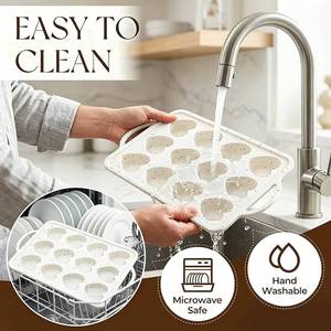 MUYULINS Factory can customize 12-cup Love LFGB BPA-free <b>silicone</b> cupcake pan with metal reinforced frame, American-style - Product Image 3