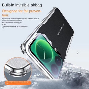 Étui de téléphone en cuir PU électroplaqué pour Xiaomi 17 Pro Max 17Ultra 15Ultra avec support de film pour objectif, coque arrière antichoc - Product Image 2