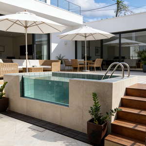 Piscine hors-sol en fibre de verre pour extérieur, profondeur 5 pieds, pour usage en piscine ou en bassin marin - Product Image 1