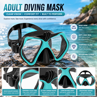 Masque de plongée pour femmes adultes, verre trempé, vue large, étanche, lunettes en silicone confortables pour la piscine et la plongée en apnée