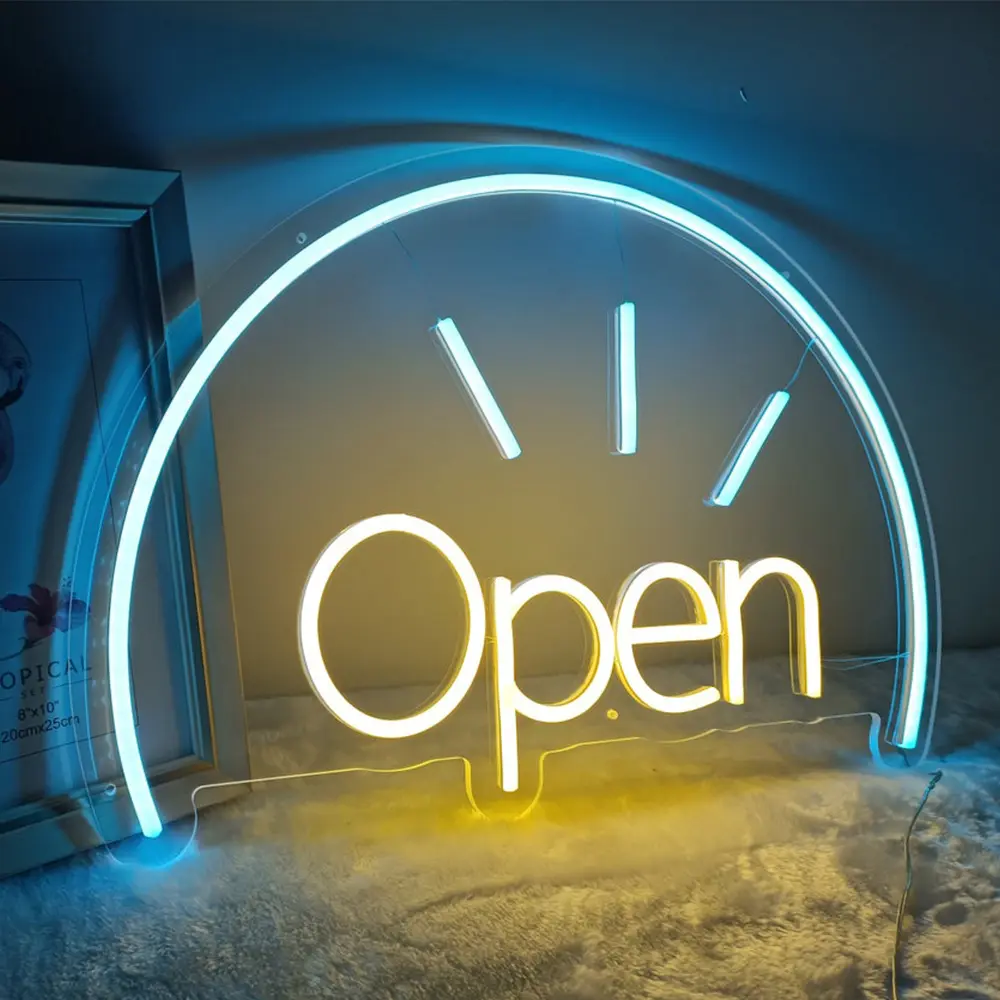 Drop Shipping Product Good Vibes Acrylic Neon Sign Light Open Led Neon Sign Lights For Business Shop Open Neon Dign