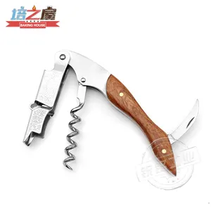 Rosewood Xử Lý Rượu Opener Corkscrew Mở Chai Và Lá Cutter