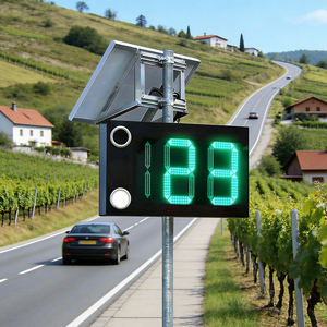 Panneaux <span class=keywords><strong>de</strong></span> signalisation routière à capteur radar LED, étanches, en aluminium, rechargeables à l'énergie solaire, personnalisables - Product Image 5