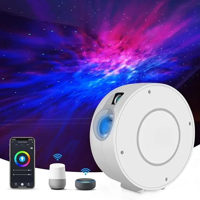 WiFi Inteligente Aurora Galaxy Star Projector Alexa Voz APP Controle Estrela Projetor Festa LED Night Light Kids Baby Presente de Natal