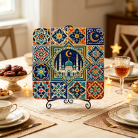 Panneau de carrelage en résine de style Iznik islamique personnalisé, ornement 3D, mosquée, croissant de lune, motif géométrique, décoration du Ramadan, vente en gros