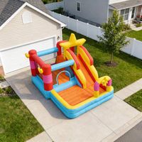Château gonflable avec toboggan aquatique, château gonflable commercial, château gonflable pour enfants