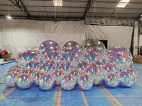 Boule miroir géante personnalisée, sphère gonflable en PVC réfléchissante, ballon brillant gonflable pour la décoration de fêtes de Noël, de mariages et d'événements