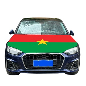 Drapeau national de couverture de moteur de capot de voiture du Burkina Faso 120x150cm 87% Polyester + <span class=keywords><strong>13</strong></span>% Spandex tissu élastique personnalisé usine en gros - Product Image 1