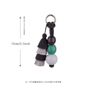 QYS Bohemian Tassel Keychain Pink Ball <b>Bag</b> Charm Lightweight Boho <b>Key</b> <b>Ring</b> Women's Holiday Gift - Product Image 2