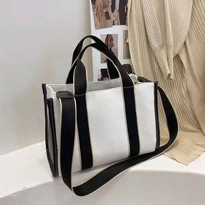 Sac fourre-tout en toile de coton avec fermeture éclair, poignée en corde, logo personnalisé, couleur personnalisée, utilisation publicitaire - Product Image 2