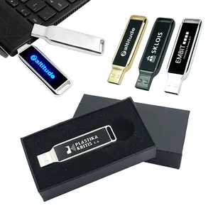 Unidade flash USB LED com logotipo personalizado e novo design