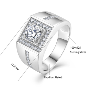 Fine jewelry custom oem <span class=keywords><strong>925</strong></span> <span class=keywords><strong>anelli</strong></span> di fidanzamento in <span class=keywords><strong>argento</strong></span> sterling italiano con diamanti da sposa per donna <span class=keywords><strong>uomo</strong></span> - Product Image 2