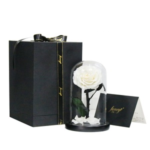 <span class=keywords><strong>Bella</strong></span> Rose, Flor Encantada en Cúpula <span class=keywords><strong>de</strong></span> Cristal, Decoración Elegante para el Hogar, Plant-FuncyFlora, Rojo, para Bodas, 12x20cm, Yunnan - Product Image 5