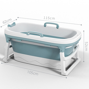 Bañera Portátil Plegable de Plástico PP TPE con Ruedas de Masaje para Adultos y Niños, Longitud Opcional de 115 cm y 138 cm - Product Image 2