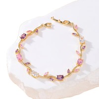 Meilleure Vente Transfrontalière 2026 Nouveau Bracelet en Laiton Micro-Incrusté de Zircons de Qualité Style Luxe pour Femme, Minimaliste et Tendance Instagram