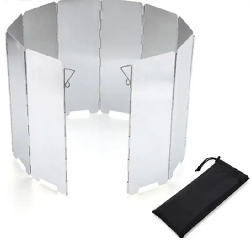Mini Outdoor Camping Aluminum Wind Screen Cooking Range Wind Shield Portable Foldable Gas Stove Wind Deflectors
