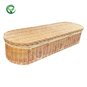 Sıcak satış avrupa tarzı doğal hasır yetişkin tabut en iyi fiyat cenaze malzemeleri aksesuarları zarif yetişkin tabut - Product Image 1