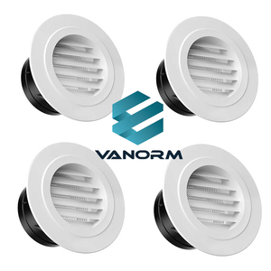 Nắp thông gió tròn có lưới lọc tích hợp, lỗ thông hơi ABS cho quạt hút, ống dẫn khí <span class=keywords><strong>HVAC</strong></span>, phòng tắm, nhà bếp, nhà để xe, 100mm, màu trắng - Product Image 4