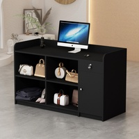 Bureau d'accueil doré pour hôtel et hôpital, bureau en bois à hauteur réglable avec design minimaliste