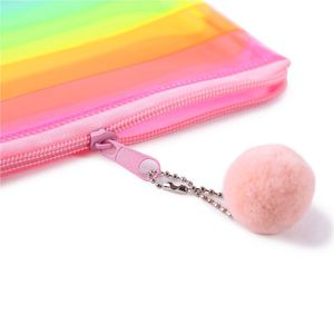 Fashion Large Capacity Simple PVC rainbow Pencil case Custom logo Student Stationery Storage <b>Bag</b> Pencil case - Product Image 4