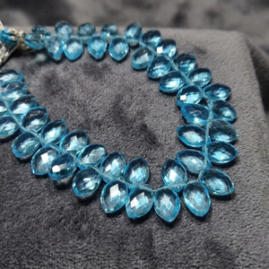 RozRin Crystals Blue Oval Faceted Crystal Beads Luxury Handmade Polished Home Decor Wedding Geometric Pattern - Product Image 3
