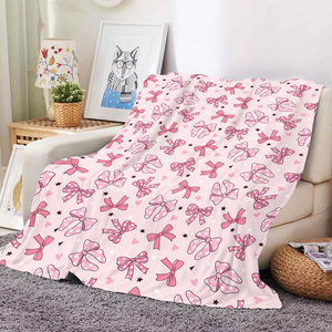 Manta <span class=keywords><strong>de</strong></span> Felpa Suave y Acogedora con Lazo Rosa, Estilo Kawaii, Estética <span class=keywords><strong>Coqueta</strong></span>, con Cinta, Manta <span class=keywords><strong>de</strong></span> Franela Personalizada - Product Image 3