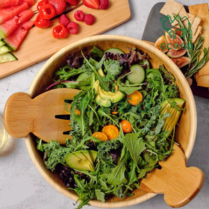 Servidor de ensalada de bambú natural Tenedor de manos de ensalada de madera de bambú asequible para ensalada de cocina Uso para comer - Product Image 3