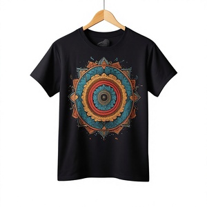 Regular Fit Adult Men <b>Top</b> 100 Cotton Mid-Weight V-Neck Short Sleeve Water-Based Ink Print Custom Logo Low MOQ - Product Image 5