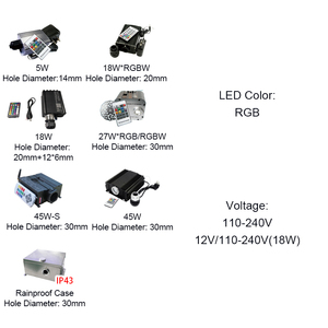 <span class=keywords><strong>Moteur</strong></span> d'éclairage à fibre optique 5W/18W/27W/45W pour décoration intérieure, plafonnier étoilé, lustre de piscine, effet ciel étoilé et météore - Product Image 2
