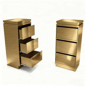 Luxury Modern Gold Stainless Steel Salon Beauty Barber <b>Trolley</b> Drawers Hairdressing Stool for Barber Shop Home Office Apartment - Product Image 6