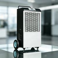Déshumidificateur industriel mobile automatique 90L/D sur chariot pour entrepôt et usine – Système de contrôle de l'humidité