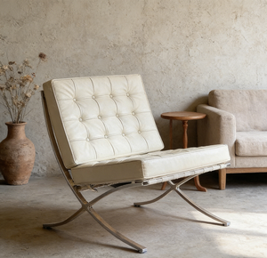 Sillón <span class=keywords><strong>Barcelona</strong></span> <span class=keywords><strong>de</strong></span> Diseño Exclusivo con Asiento Extra Grande, Tapicería <span class=keywords><strong>de</strong></span> Cuero y Cojín <span class=keywords><strong>de</strong></span> Espuma <span class=keywords><strong>de</strong></span> Alta Densidad, Sofá Individual - Product Image 2