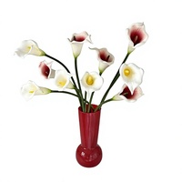 Bunga Calla Lily Buatan PU Tangkai Panjang Melengkung, Semi-Handmade, Ukuran Dapat Disesuaikan, Ramah Lingkungan, Gaya Instagram, Dekorasi Rumah