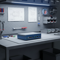Nueva Mini PC Industrial Resistente J6412 de Cuatro Núcleos y 4 Hilos, DDR4, SSD, Preinstalada con Windows 11, Conector Phoenix de 12V-36V CC, 3 Años de Garantía