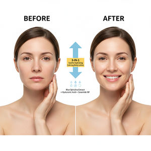 Lotion corporelle à l'extrait de spiruline bleue et à l'acide hyaluronique, contrôle du sébum, hydratante, apaisante pour tous les types de peau, formule douce, OEM/ODM - Product Image 3