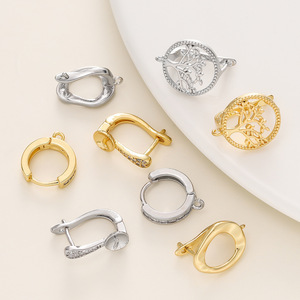 Earring Clasp Mixed Shapes 18k Gold Plated Copper Jewelry Finding For Earring Making GA0620 - Product Image 1
