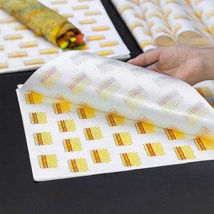 Custom Disposable Eco-Friendly Recyclable Greaseproof PE Coated Burrito Wrapper Mexican Tortilla Breakfast Taco Snack Pizza - Product Image 3