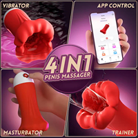 APP masturbador masculino juguetes sexuales para hombres 4 en 1 vibrador de pene bomba de vagina de bolsillo 7 Modo de empuje con lamer juguete sexual masculino adulto