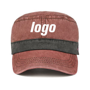 หมวกแก๊ปทรงแบนสีเขียวมะกอกสไตล์วินเทจคุณภาพสูง ผ้าฝ้ายฟอกแบบดิสเทรส สำหรับผู้ชาย - Product Image 2