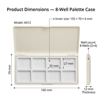 Boîtier de palette compact rectangulaire OEM personnalisé à 8 compartiments, en plastique ABS, vide, pour crème et maquillage, avec miroir intégré