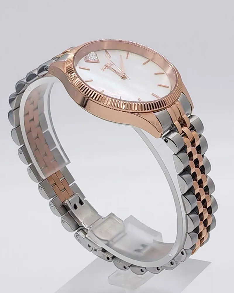 Montre-bracelet tendance couleur or, en acier inoxydable, pour femmes, nouvelle collection élégant