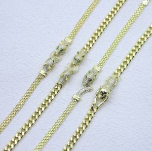 हिप हॉप पशु चीता तेंदुए के सिर पुरुषों के आभूषण कंगन - Product Image 1