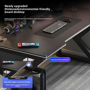 Escritorio para Juegos con Marco en Forma de L Resistente, Mueble para el Hogar de Nuevo Diseño, con Soporte para Monitor, para Configuración de Juegos en el Dormitorio - Product Image 6