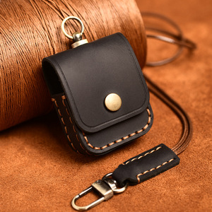 <strong>Crazy</strong> Horse Genuine Leather Case for Apple AirPods Pro Vintage Style Open Closure Wireless <strong>Earphone</strong> Cover - Product Image 6