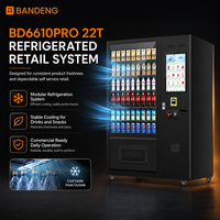 Máquina Expendedora Refrigerada BANDENG BD6610PRO 22T para Bebidas y Aperitivos con Gabinete Refrigerado de 54 SKU para Venta Minorista